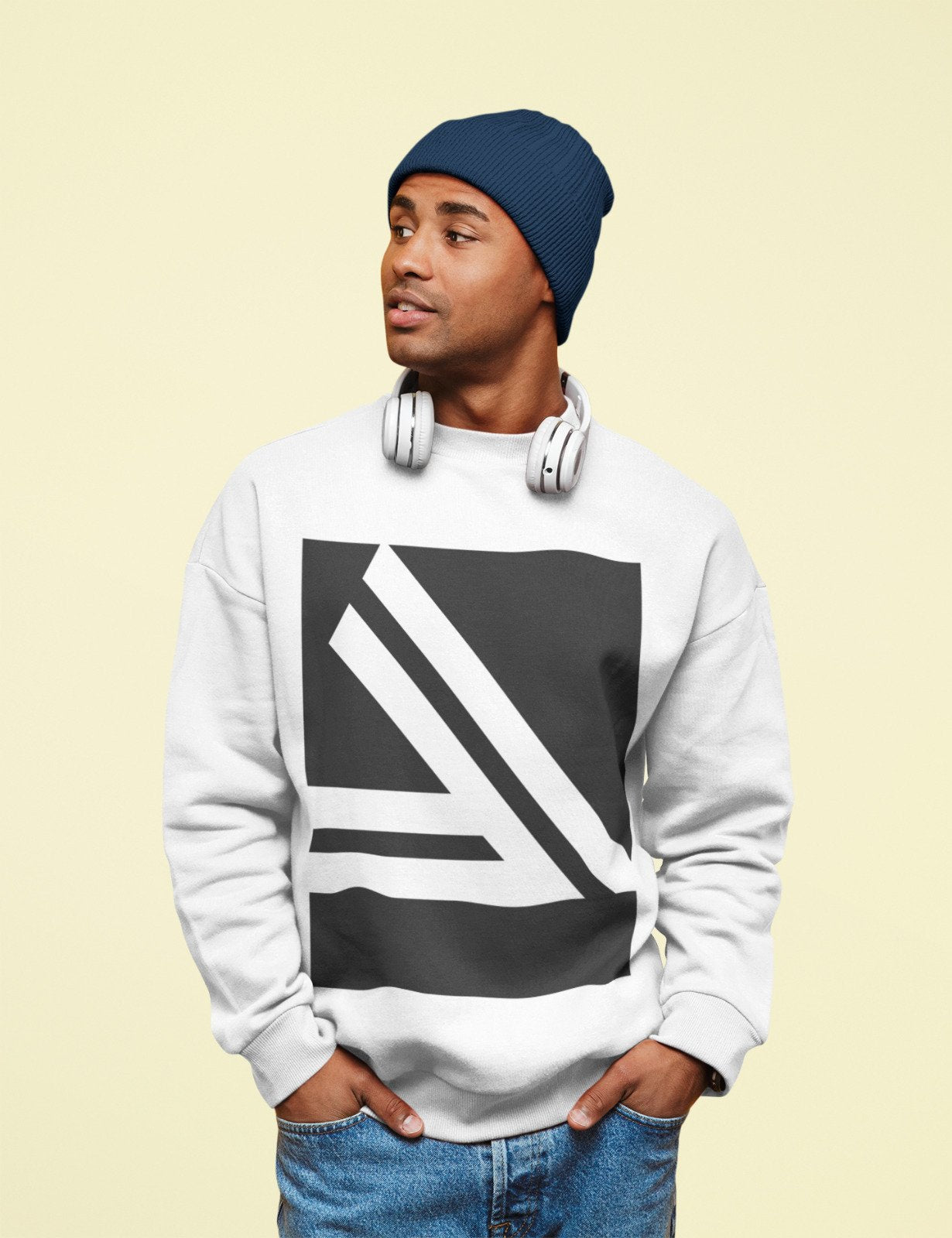 Double Slanted Logo Crewneck Sweatshirt