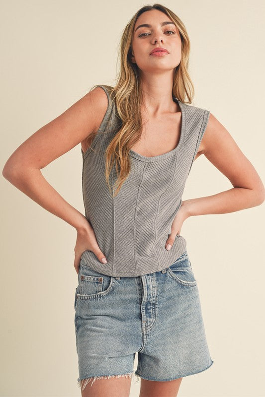 Ribbed Wide Strap Tank