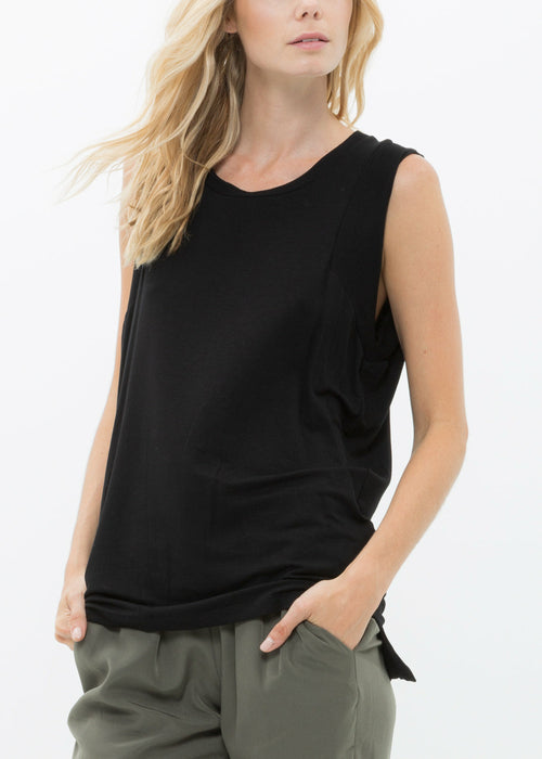 Rib Contrast Muscle Tank Top