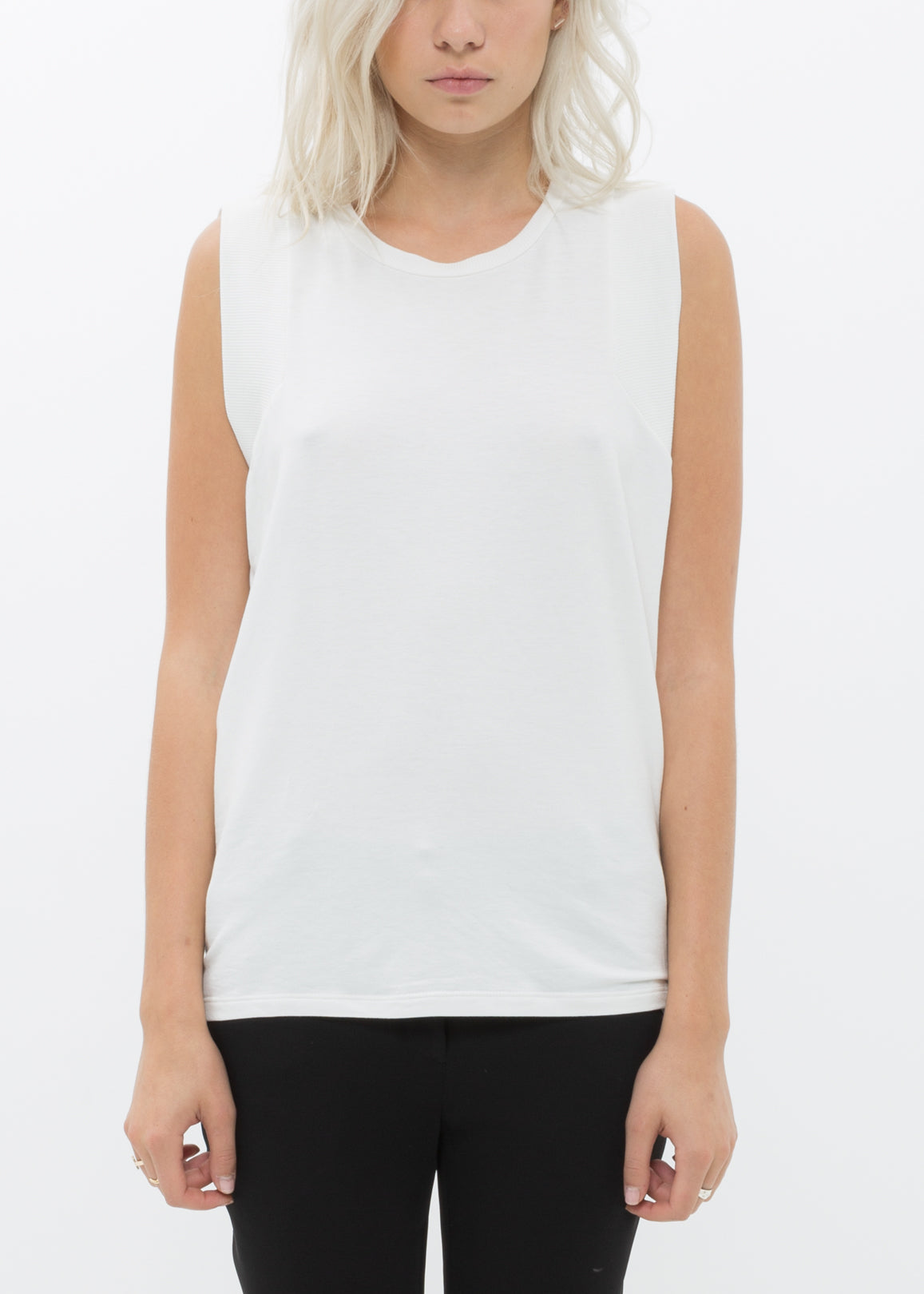 Rib Contrast Muscle Tank Top