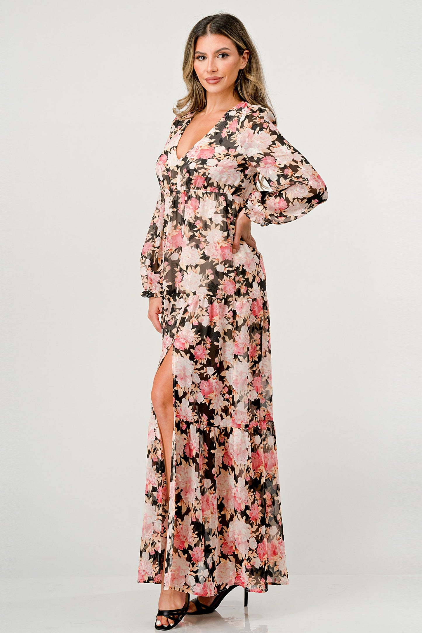 Long Sleeve Tiered Maxi Dress