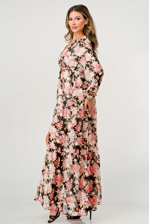 Long Sleeve Tiered Maxi Dress