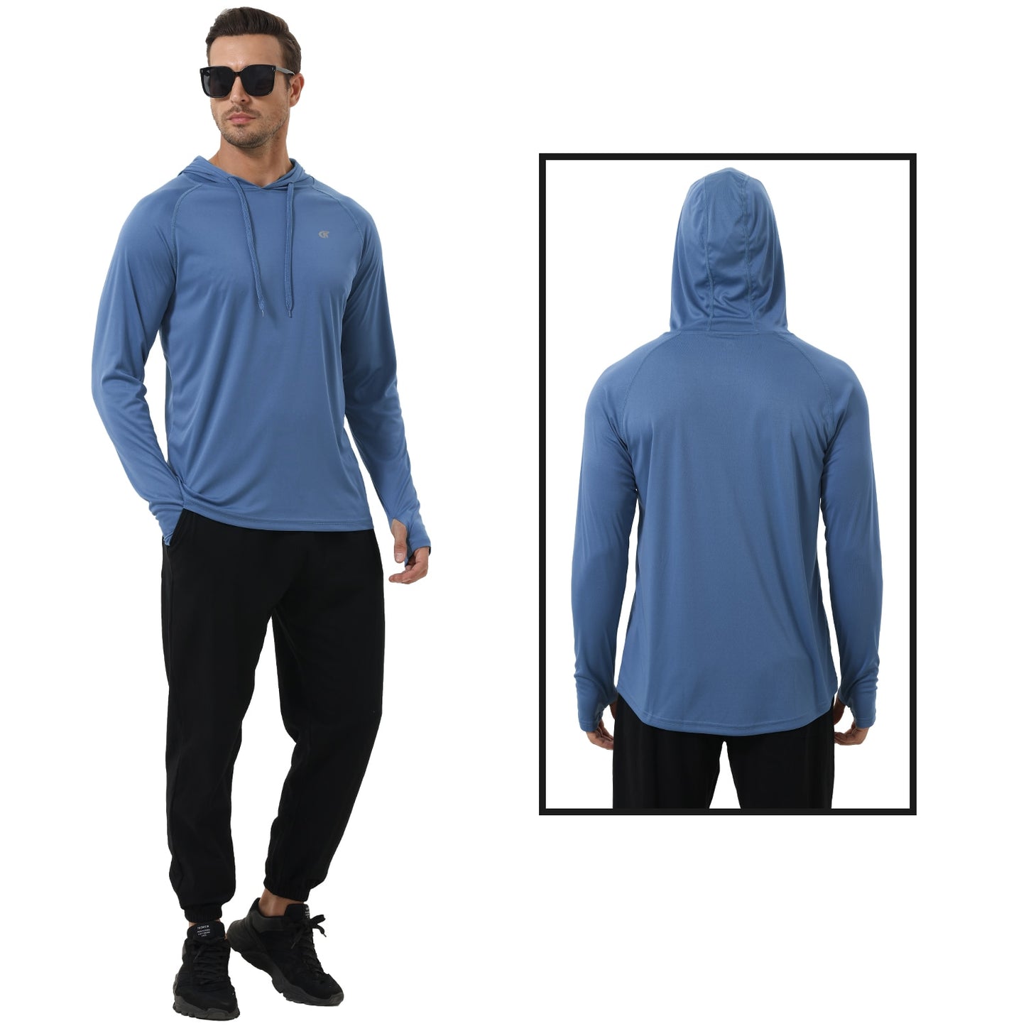 Men's Long Sleeve Rash Guard Hoodie