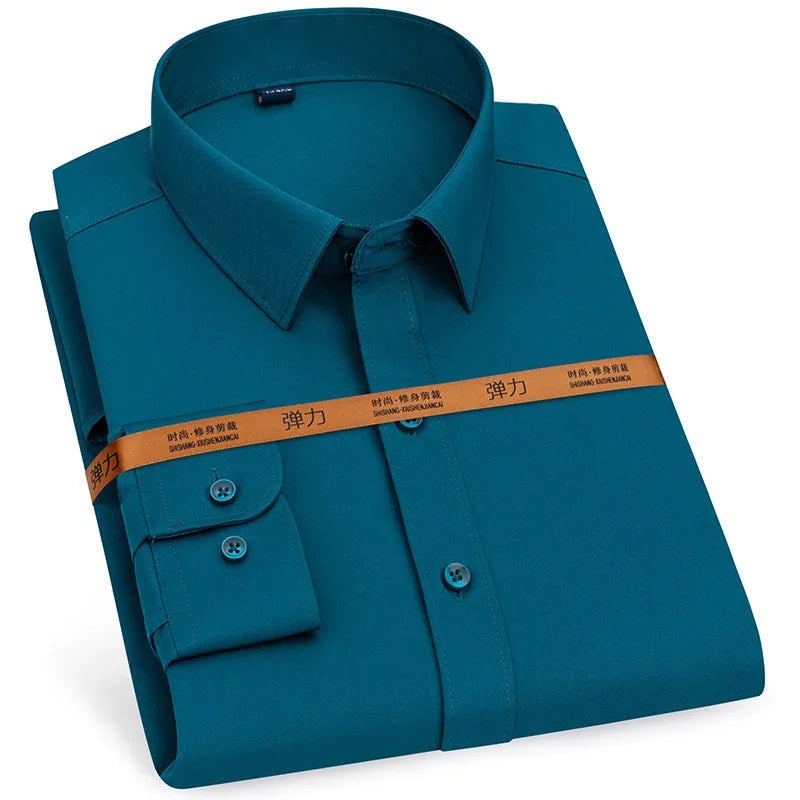 New men's long-sleeved shirt formal spring and summer thin business leisure high-quality non-ironing breathable work clothes