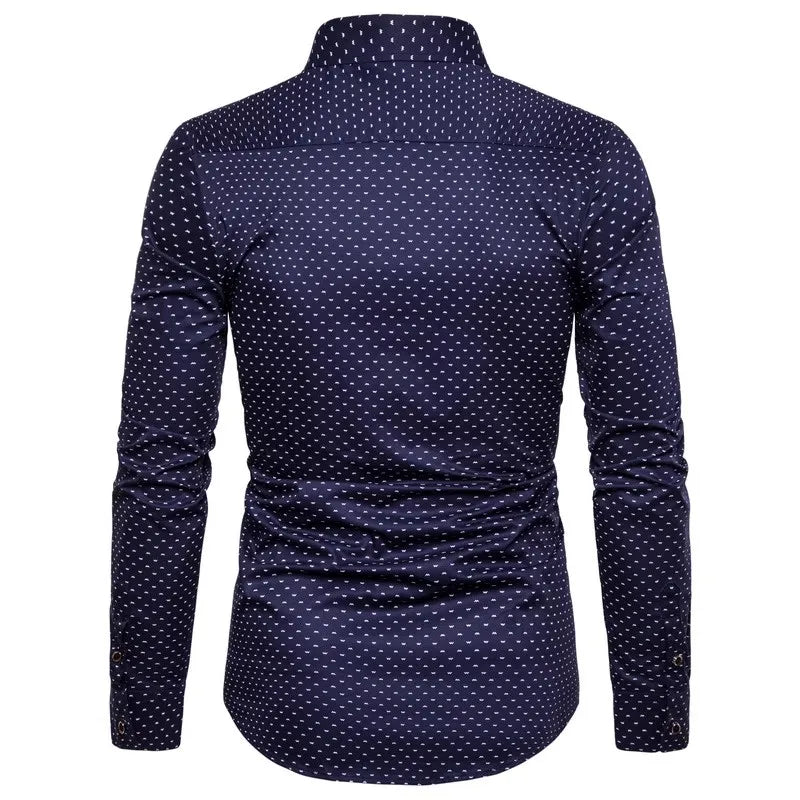 Spring Men Long-sleeved Cotton Shirts, Single-breasted Lapel Shirt, Blue Green Burgundy Khaki Gray White Optional, Asian Size