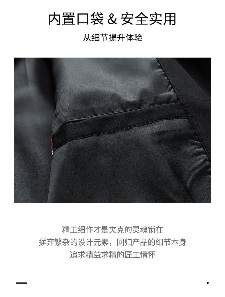 Men High Quality Fashion Business Spring Autumn Stand Collar fashion Jacket Coats Simple Solid Jackets Cloting Casual Jacket