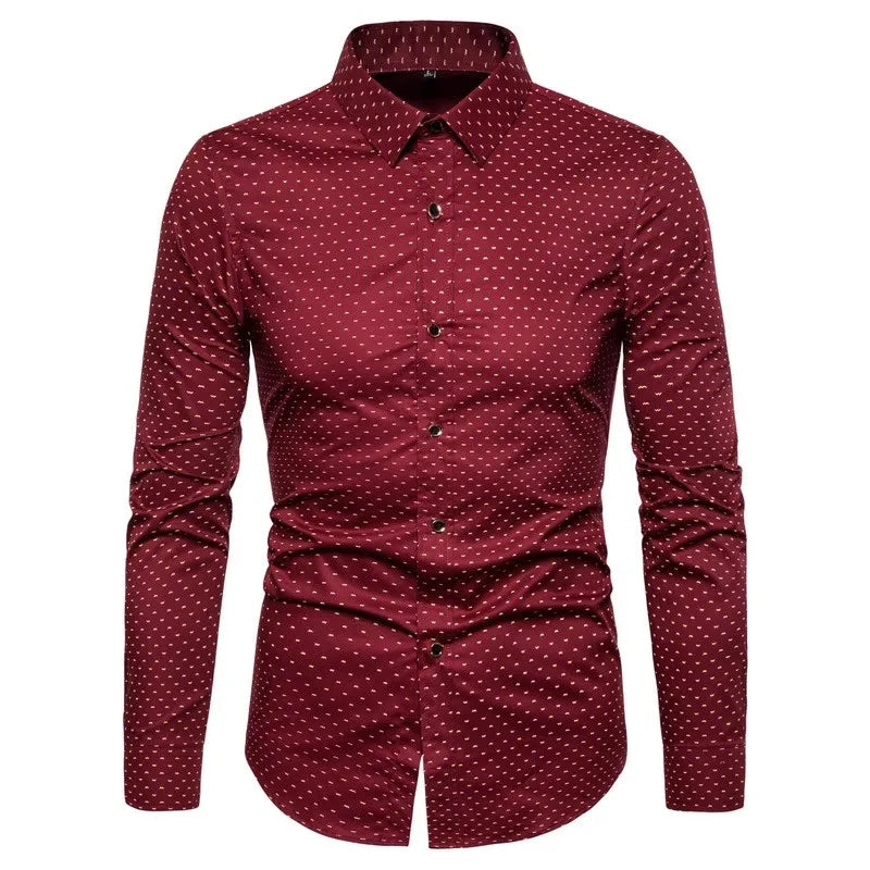 Spring Men Long-sleeved Cotton Shirts, Single-breasted Lapel Shirt, Blue Green Burgundy Khaki Gray White Optional, Asian Size