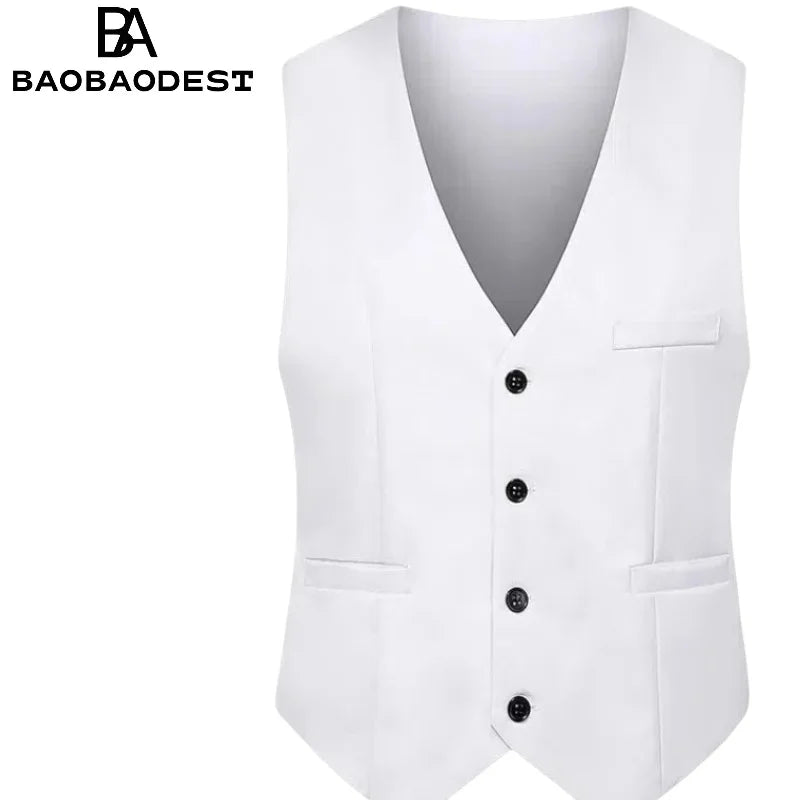 Men's Slim Fit Lace-Up Back Vest - Formal & Casual Cotton Waistcoat | V-Neck Work Vest Top, Breathable, Tailored Fit, Office & O