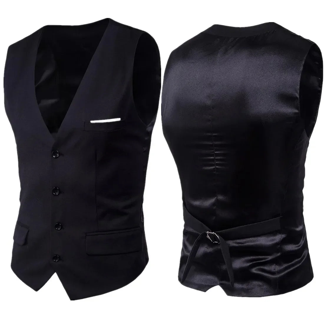 Vests Men Suits Coats Sleeveless Vest Coat Solid V Neck Single Breasted Blazer Slim Fit Casual Regular Splice Autumn 2024