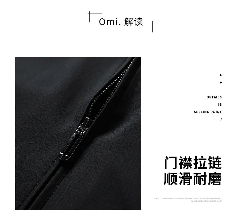 Men High Quality Fashion Business Spring Autumn Stand Collar fashion Jacket Coats Simple Solid Jackets Cloting Casual Jacket