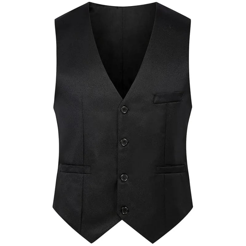 Men's Slim Fit Lace-Up Back Vest - Formal & Casual Cotton Waistcoat | V-Neck Work Vest Top, Breathable, Tailored Fit, Office & O