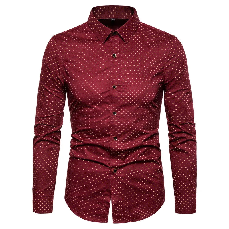 Spring Men Long-sleeved Cotton Shirts, Single-breasted Lapel Shirt, Blue Green Burgundy Khaki Gray White Optional, Asian Size