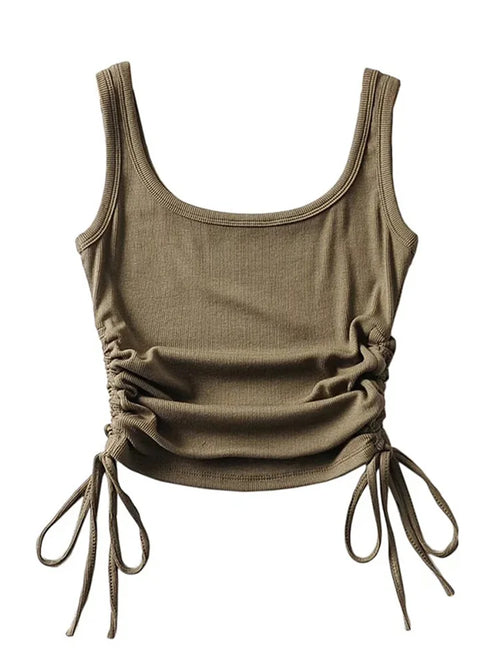 Girls' Casual Two-Side Drawstring Top