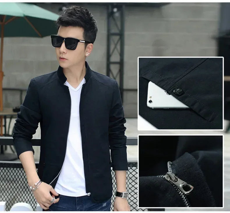 Men's fashion Jacket coats male Jacket Full Zip Windproof Work Coat blazer Outwear coats Men's Bomber Zipper Jacket Male