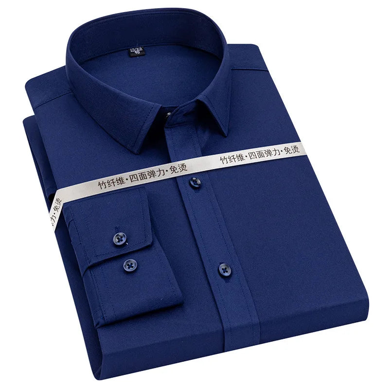 New men's long-sleeved shirt formal spring and summer thin business leisure high-quality non-ironing breathable work clothes