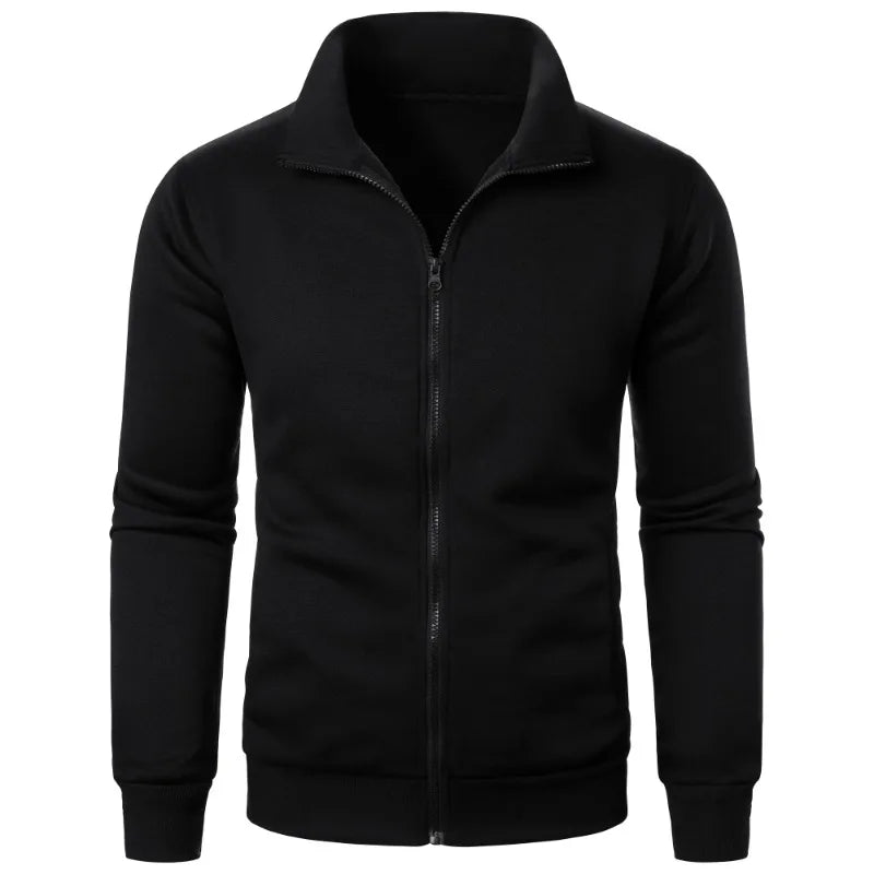 Autumn Men's Long Sleeve Zipper Jacket Coats Solid Color Warm Sweatshirts Casual Baseball Jacket Outdoor Streetwear
