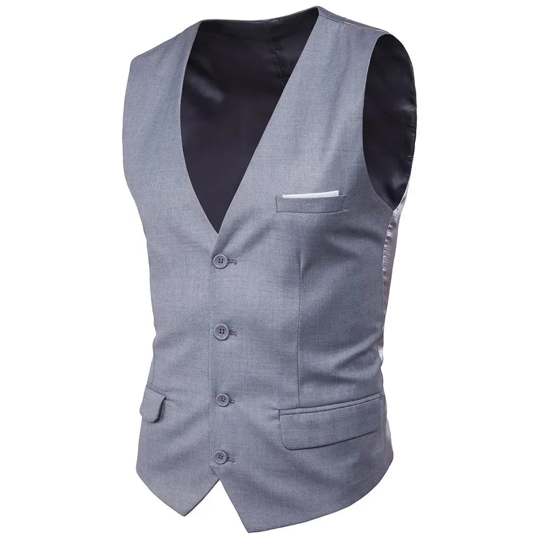 Vests Men Suits Coats Sleeveless Vest Coat Solid V Neck Single Breasted Blazer Slim Fit Casual Regular Splice Autumn 2024