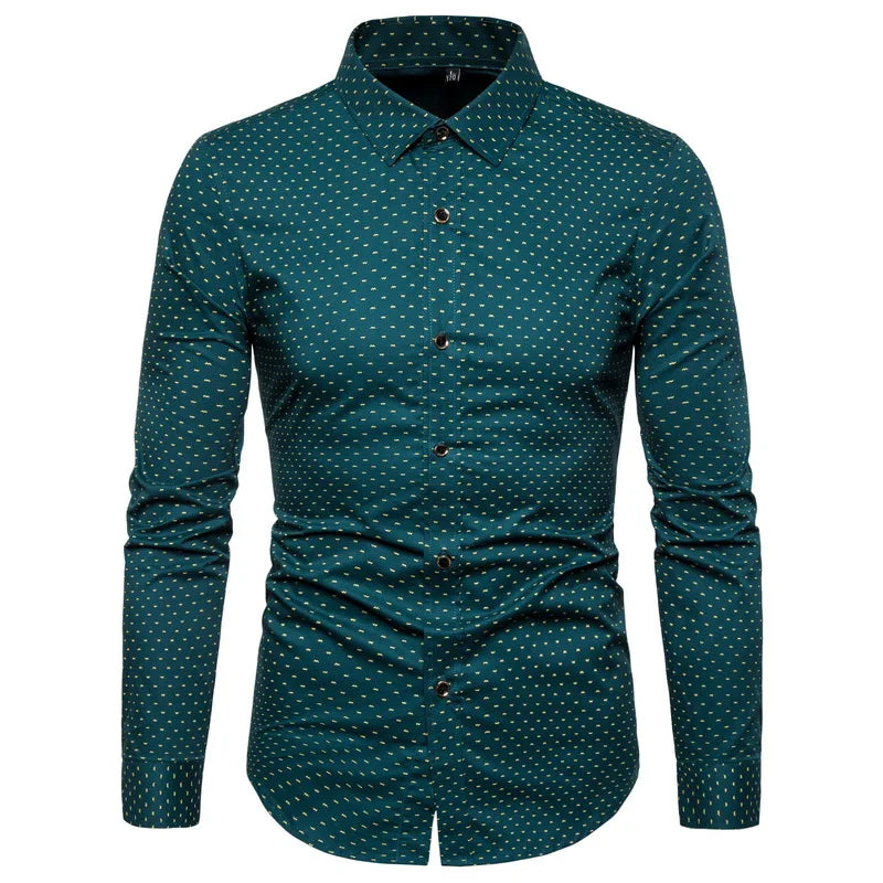 Spring Men Long-sleeved Cotton Shirts, Single-breasted Lapel Shirt, Blue Green Burgundy Khaki Gray White Optional, Asian Size