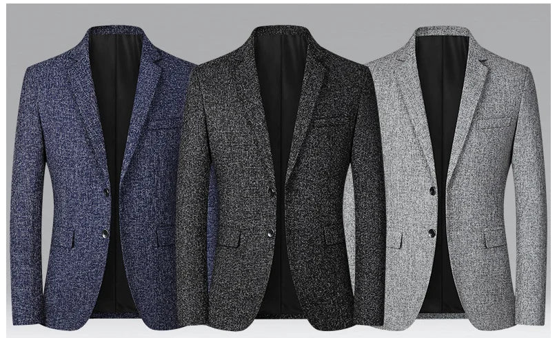 New Men Business Social Suit Slim Fit Jacket Black / Navy / Grey Fashion Simple Homme Wedding Prom Party Dress Blazers Coats