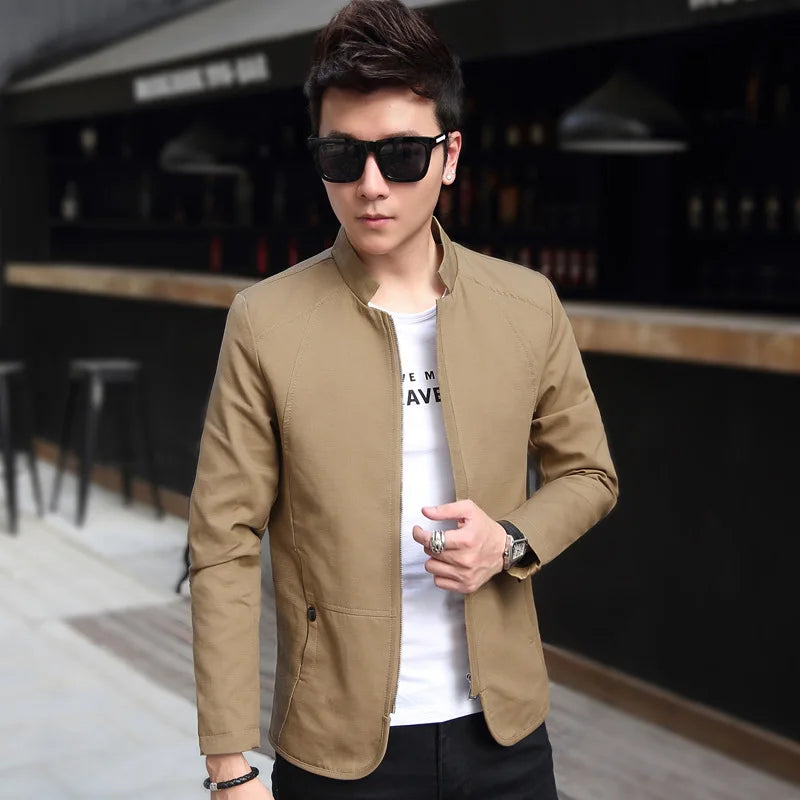 Men's fashion Jacket coats male Jacket Full Zip Windproof Work Coat blazer Outwear coats Men's Bomber Zipper Jacket Male