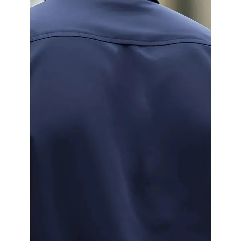 Bolubao Men Smart Casual White Shirt Brand Fashion Solid Color Long Sleeve Elastic Male Business Dress Shirt