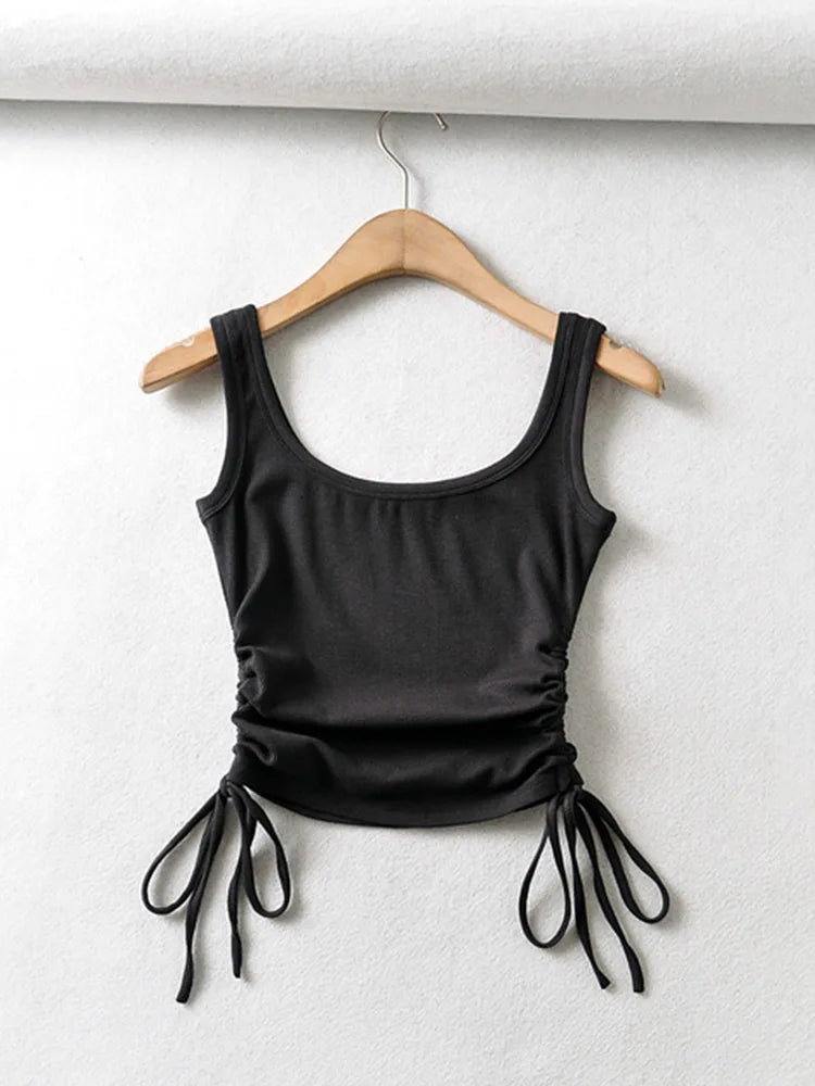 Girls' Casual Two-Side Drawstring Top