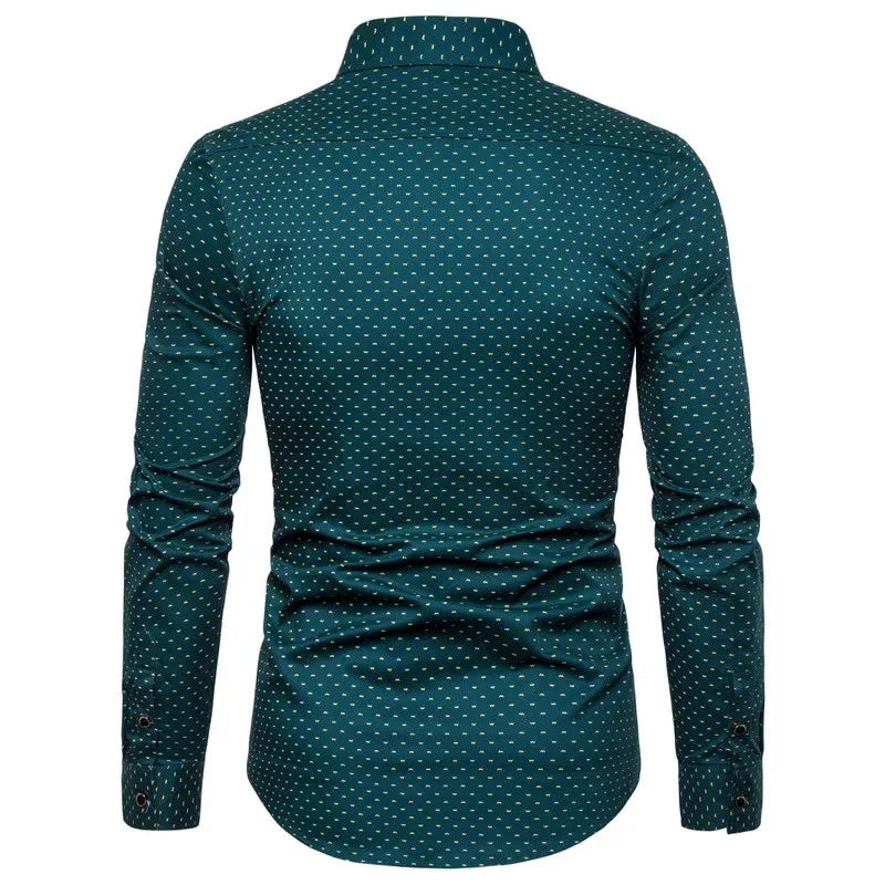 Spring Men Long-sleeved Cotton Shirts, Single-breasted Lapel Shirt, Blue Green Burgundy Khaki Gray White Optional, Asian Size