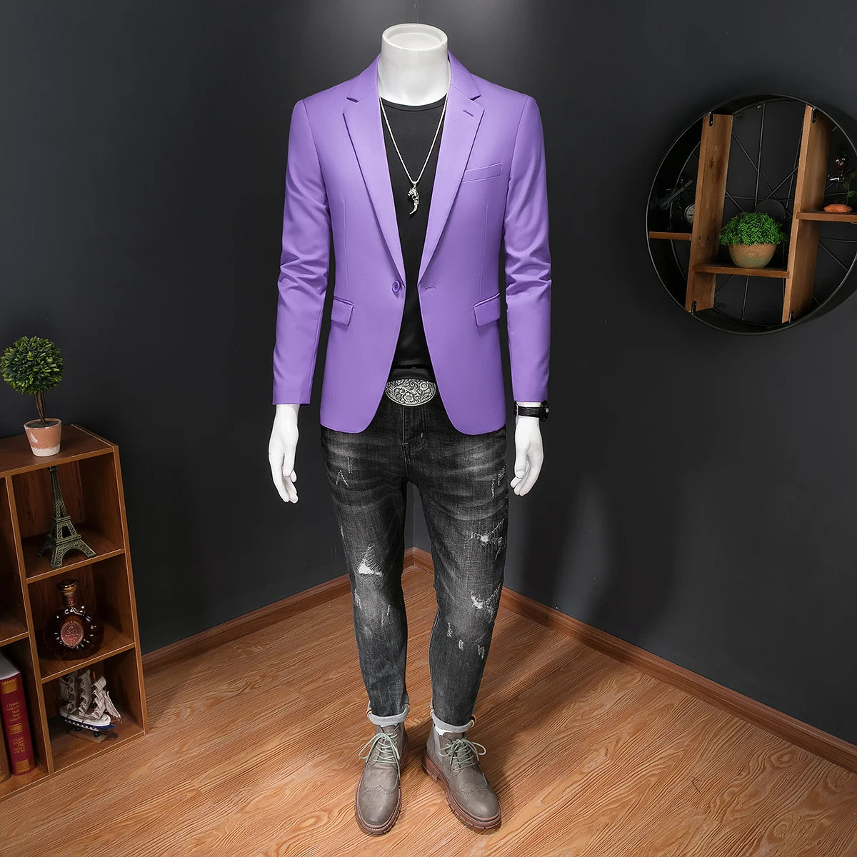 Fashion Men's Business Casual Blazer Black White Red Green Solid Color Slim Fit Jacket Wedding Groom Party Suit Coat M-6XL