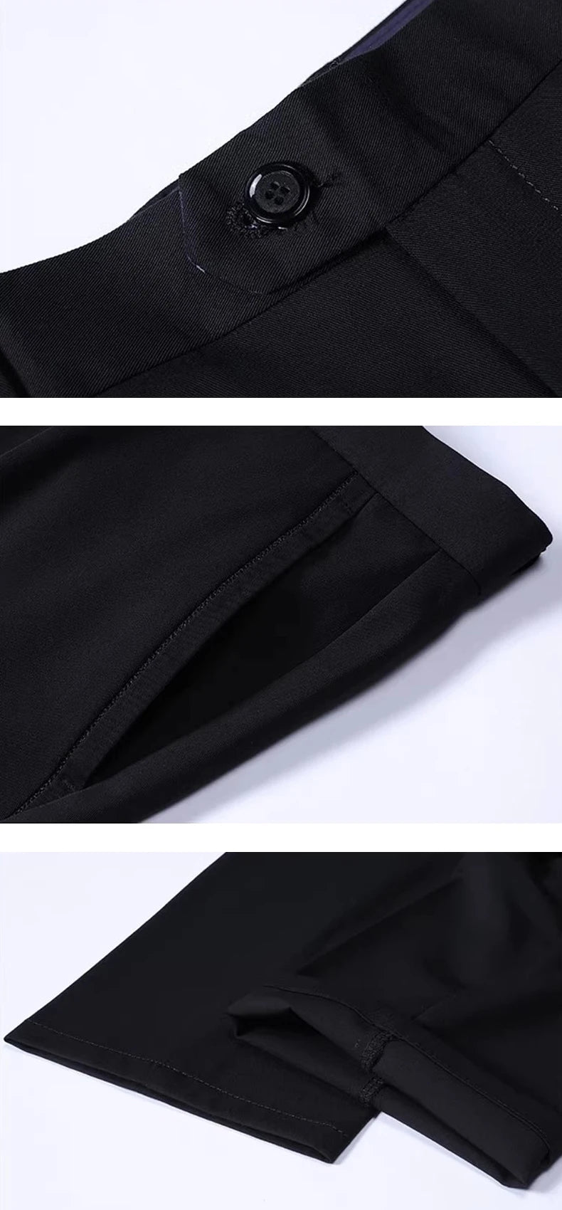 Male Pants Stretch Solid Black Smart Casual Men's Trousers Office Quick Dry Suit Pants New Spring Autumn Korean Straight Pants
