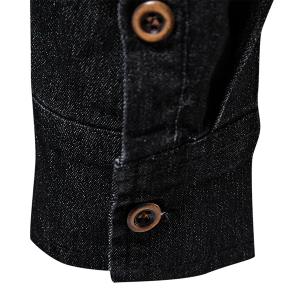 Elastic Cotton Denim Shirt