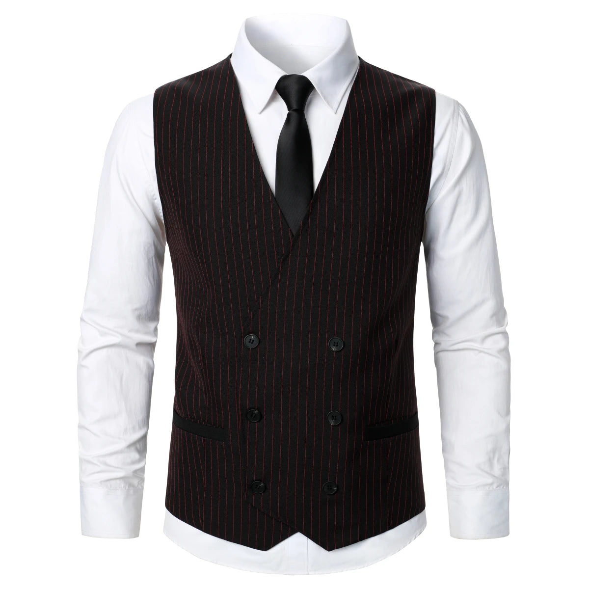 Men Suit Vest Coat Stripe Fabric Open Button Design Classic Design Causal Business Fashion Slim Fit Men Suit