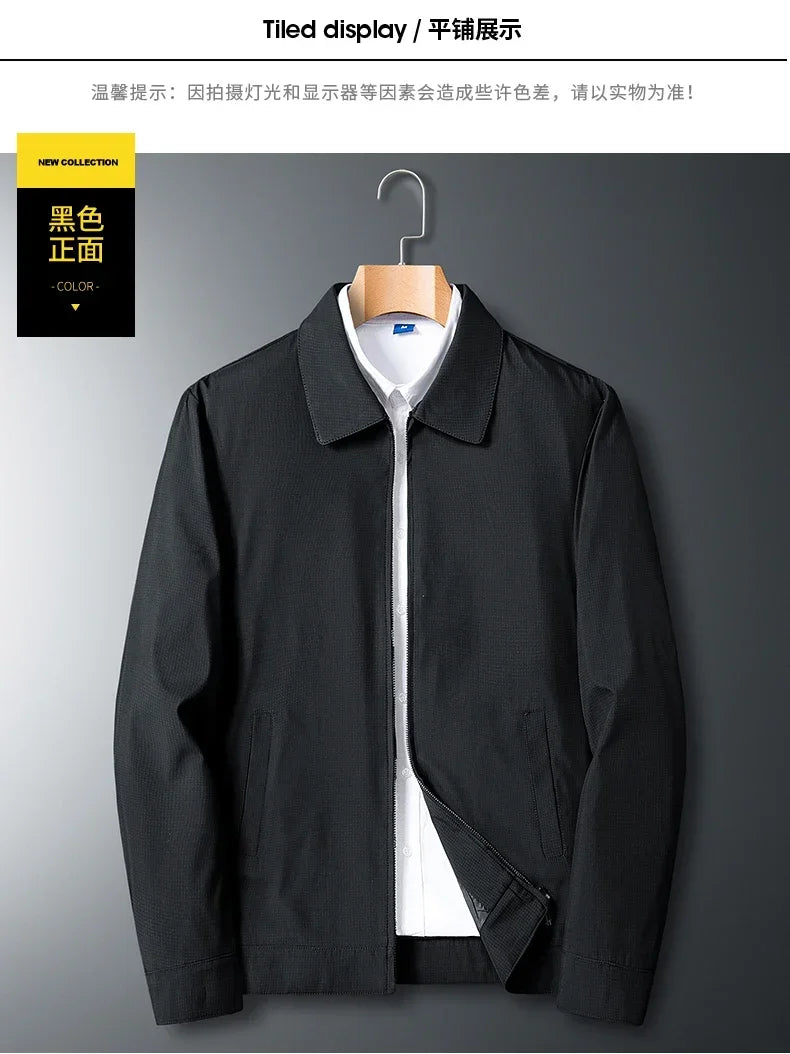 Men High Quality Fashion Business Spring Autumn Stand Collar fashion Jacket Coats Simple Solid Jackets Cloting Casual Jacket