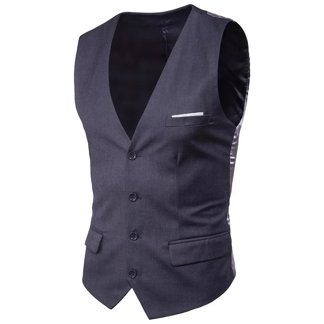 Vests Men Suits Coats Sleeveless Vest Coat Solid V Neck Single Breasted Blazer Slim Fit Casual Regular Splice Autumn 2024
