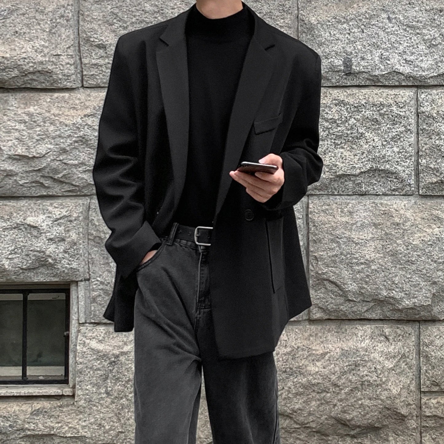 2024 Spring Summer Men Formal Blazers Men Korean Fashion Loose Casual Dress Jacket Men Harajuku Social Suit Jacket Clothing