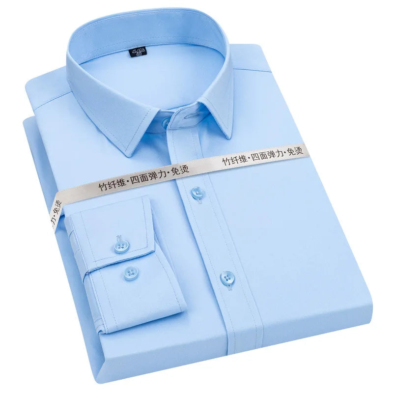 New men's long-sleeved shirt formal spring and summer thin business leisure high-quality non-ironing breathable work clothes