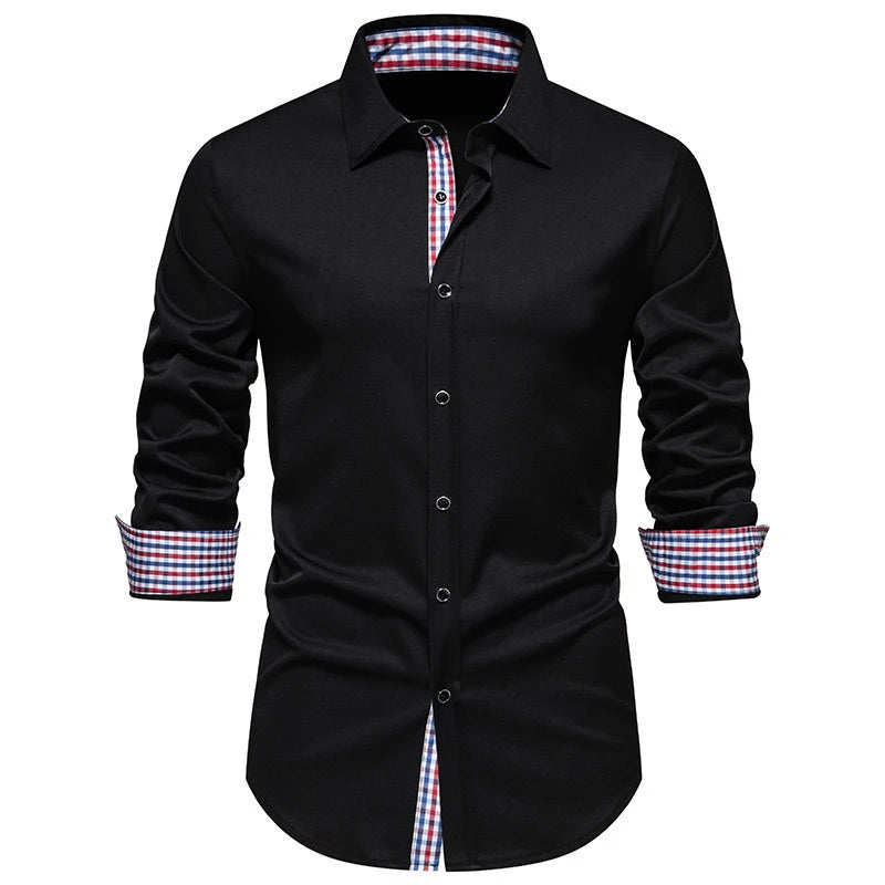 Men's Shirt Long-Sleeved Shirt Business Office Clothing Department Buckle Shirt Loose Style Super Large Size XS-6XL Soft Fabric
