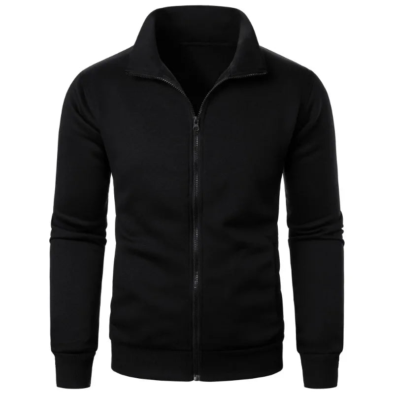 Autumn Men's Long Sleeve Zipper Jacket Coats Solid Color Warm Sweatshirts Casual Baseball Jacket Outdoor Streetwear
