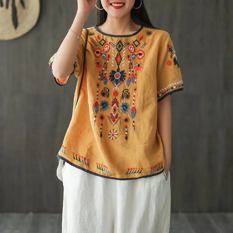 Women's T-shirt Summer 2024 Outfit Short Sleeve Top Female Graphic Cheap Clothes Aesthetic Baggy Korean Cotton Linen Clothing Xl