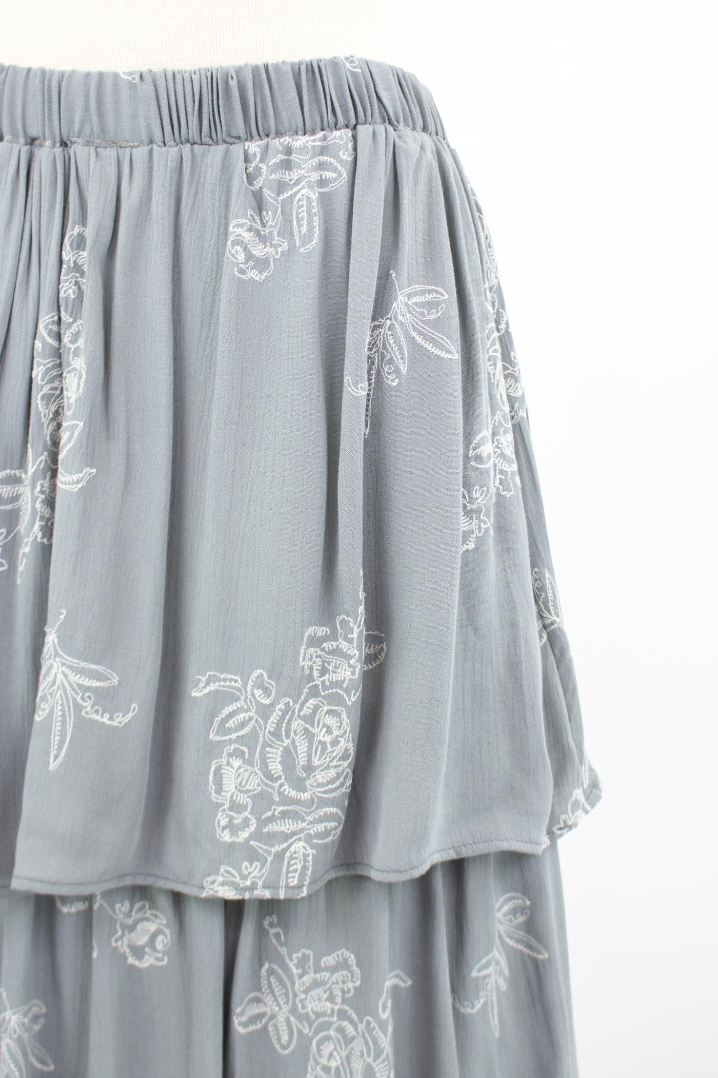 Layered Ruffle Maxi Skirt
