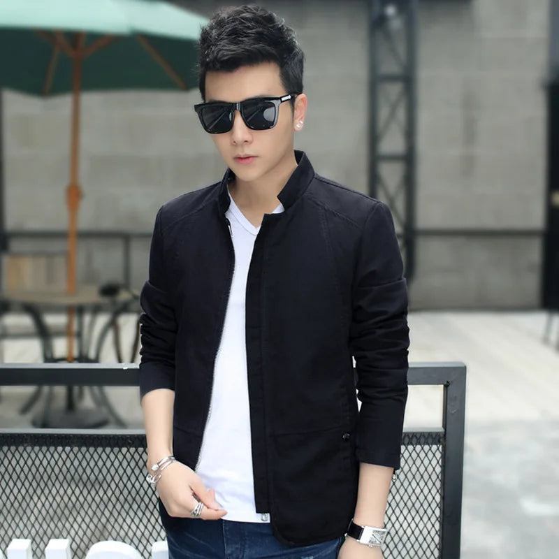 Men's fashion Jacket coats male Jacket Full Zip Windproof Work Coat blazer Outwear coats Men's Bomber Zipper Jacket Male