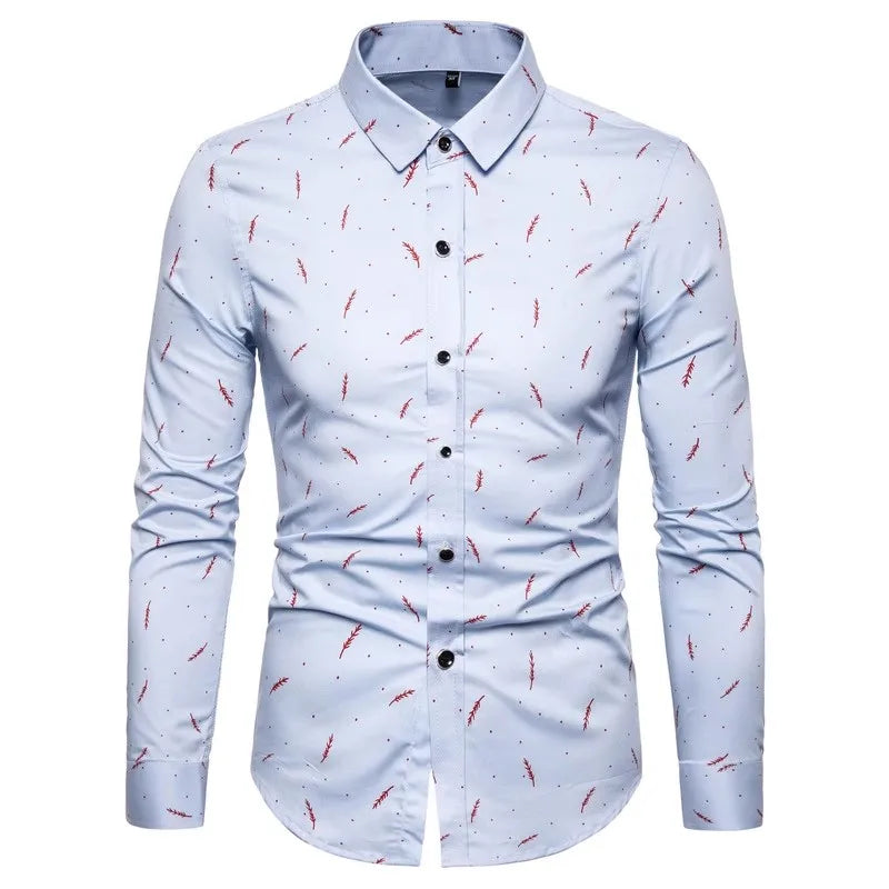 Spring Men Long-sleeved Cotton Shirts, Single-breasted Lapel Shirt, Blue Green Burgundy Khaki Gray White Optional, Asian Size