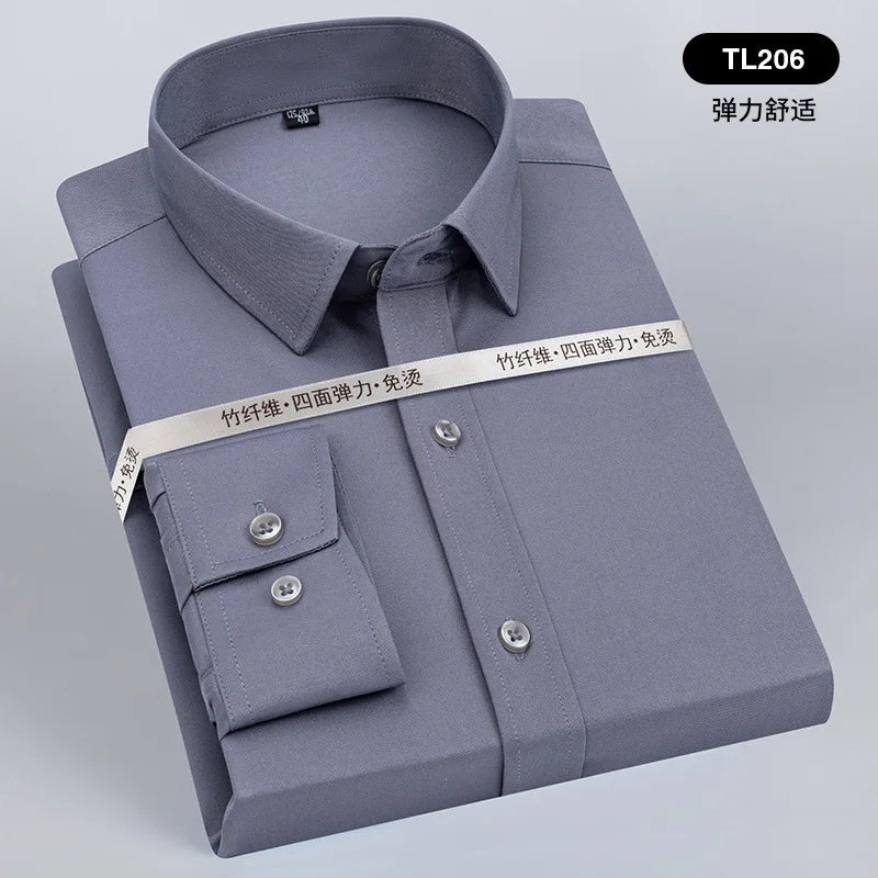 New men's long-sleeved shirt formal spring and summer thin business leisure high-quality non-ironing breathable work clothes