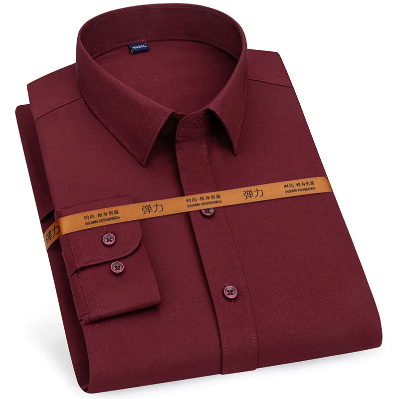 New men's long-sleeved shirt formal spring and summer thin business leisure high-quality non-ironing breathable work clothes