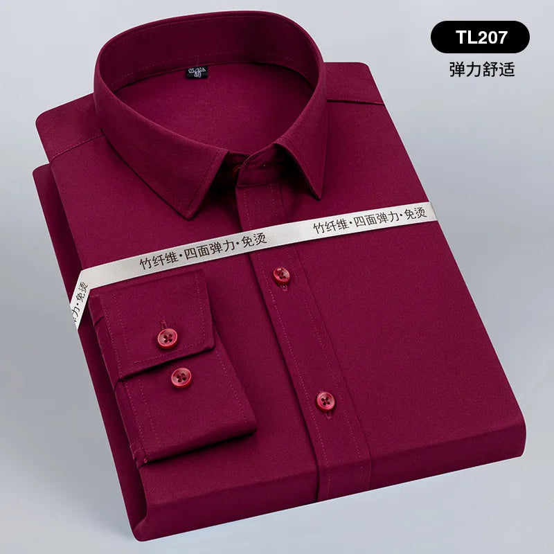 New men's long-sleeved shirt formal spring and summer thin business leisure high-quality non-ironing breathable work clothes