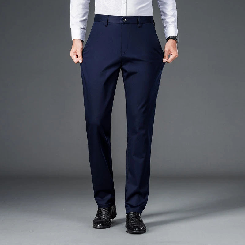 Male Pants Stretch Solid Black Smart Casual Men's Trousers Office Quick Dry Suit Pants New Spring Autumn Korean Straight Pants