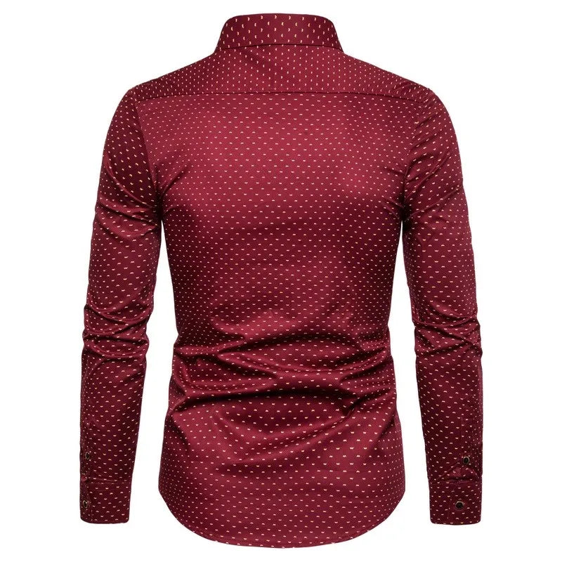 Spring Men Long-sleeved Cotton Shirts, Single-breasted Lapel Shirt, Blue Green Burgundy Khaki Gray White Optional, Asian Size