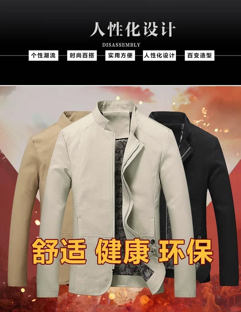 Men's fashion Jacket coats male Jacket Full Zip Windproof Work Coat blazer Outwear coats Men's Bomber Zipper Jacket Male