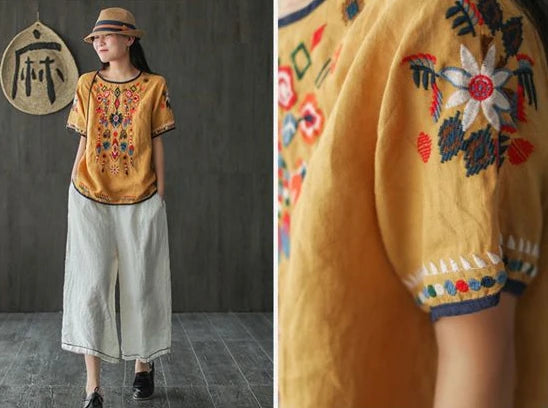Women's T-shirt Summer 2024 Outfit Short Sleeve Top Female Graphic Cheap Clothes Aesthetic Baggy Korean Cotton Linen Clothing Xl