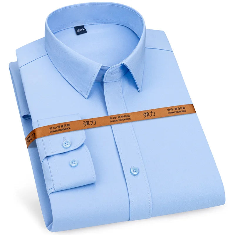 New men's long-sleeved shirt formal spring and summer thin business leisure high-quality non-ironing breathable work clothes