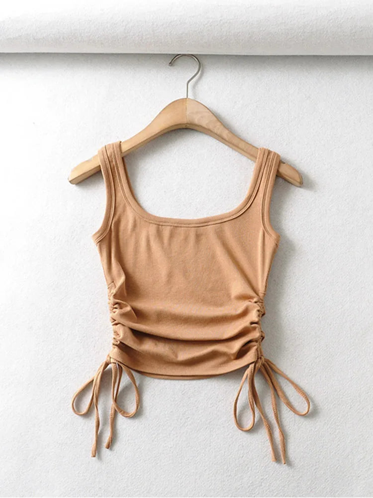 Girls' Casual Two-Side Drawstring Top